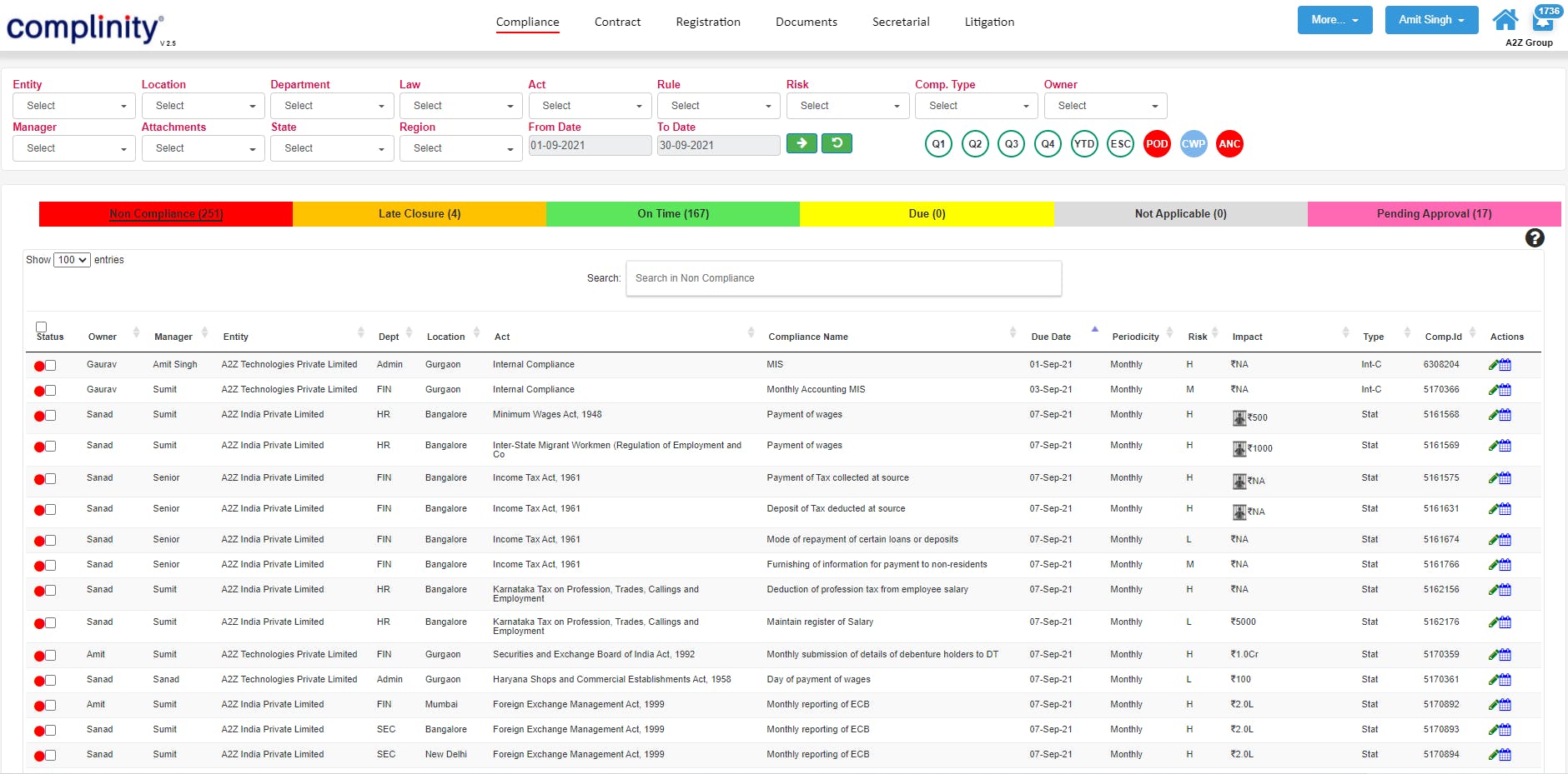 Complinity Compliance Software Screenshot 3