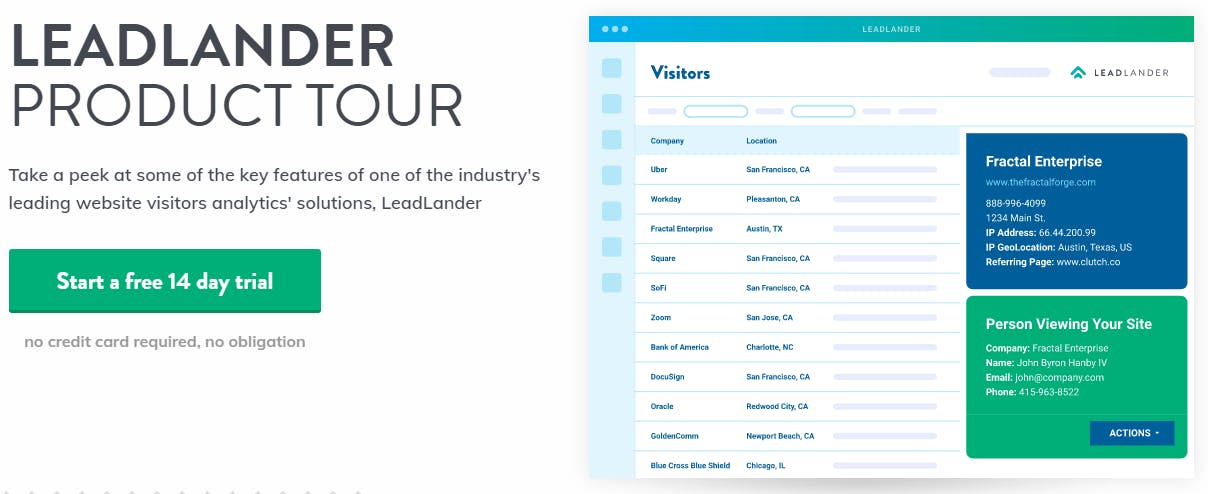 LeadLander Screenshot 1