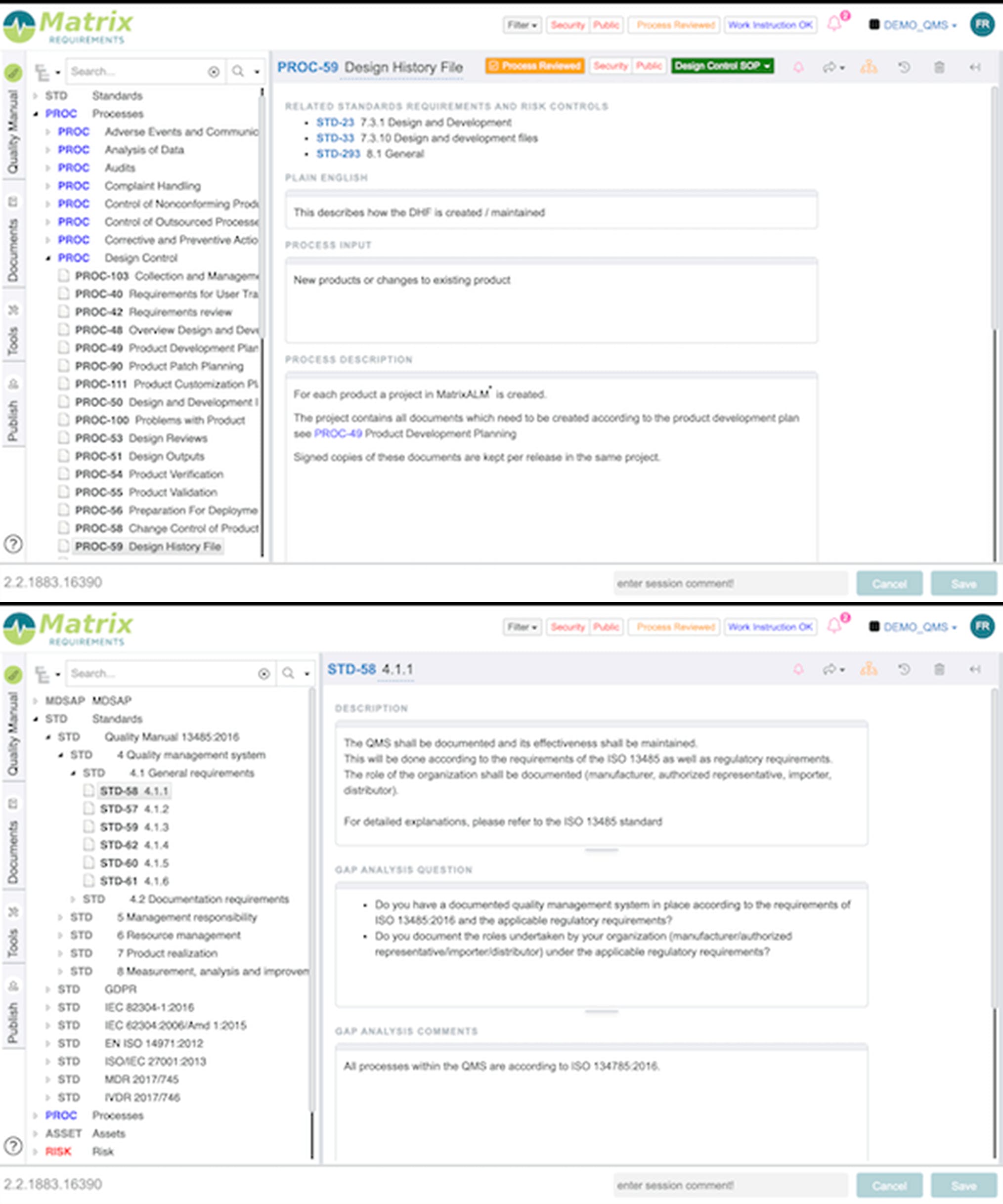 Matrix Requirements Screenshot 1