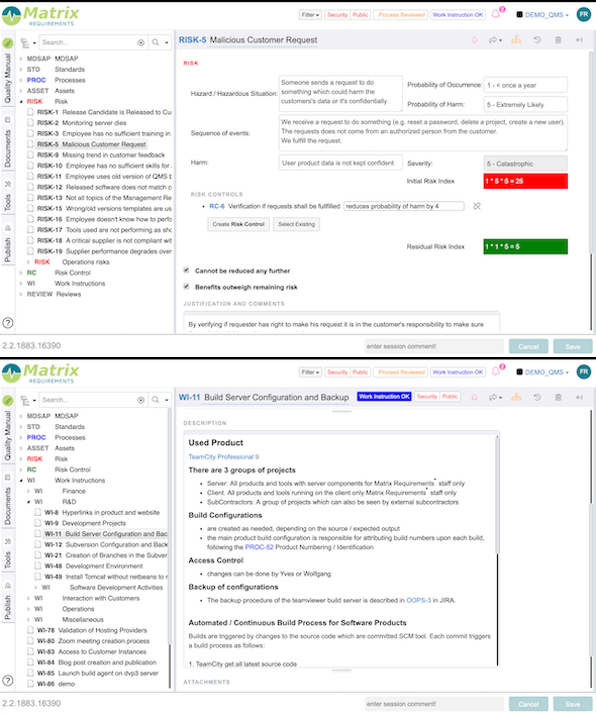 Matrix Requirements Screenshot 2