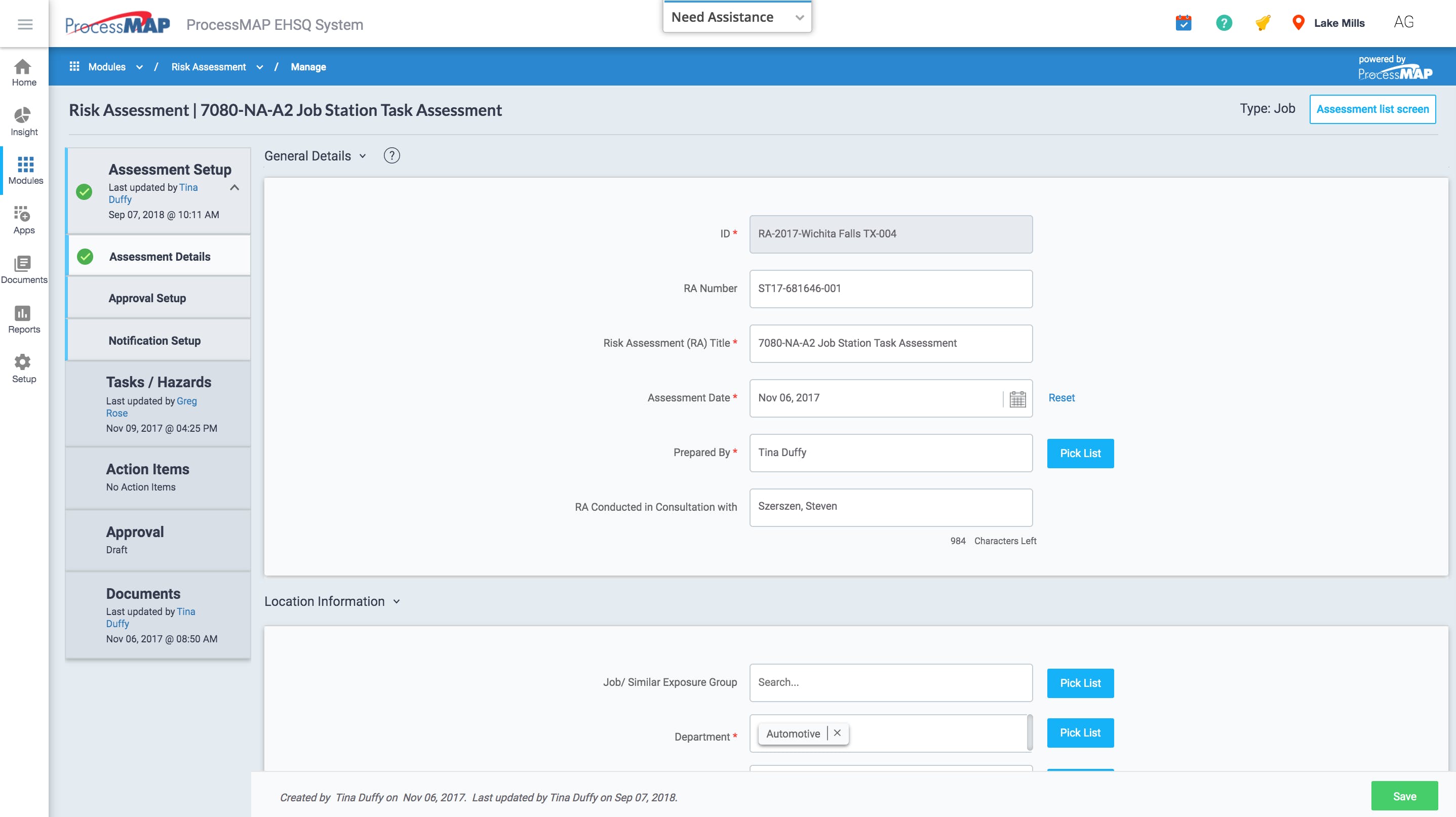 ProcessMAP EHS Platform Screenshot 2