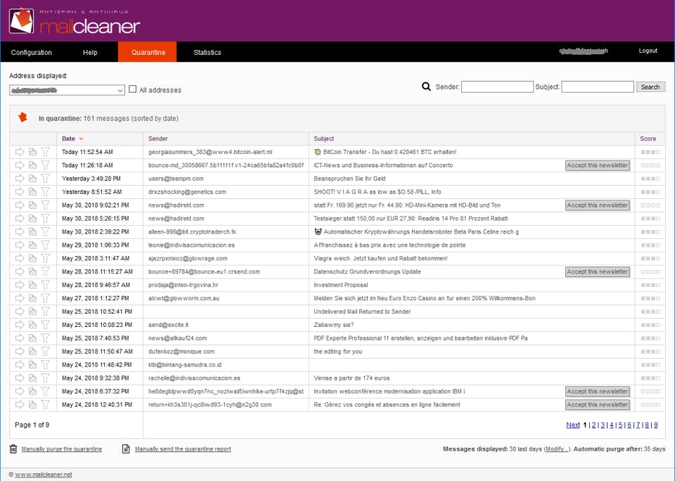 MailCleaner Screenshot 3