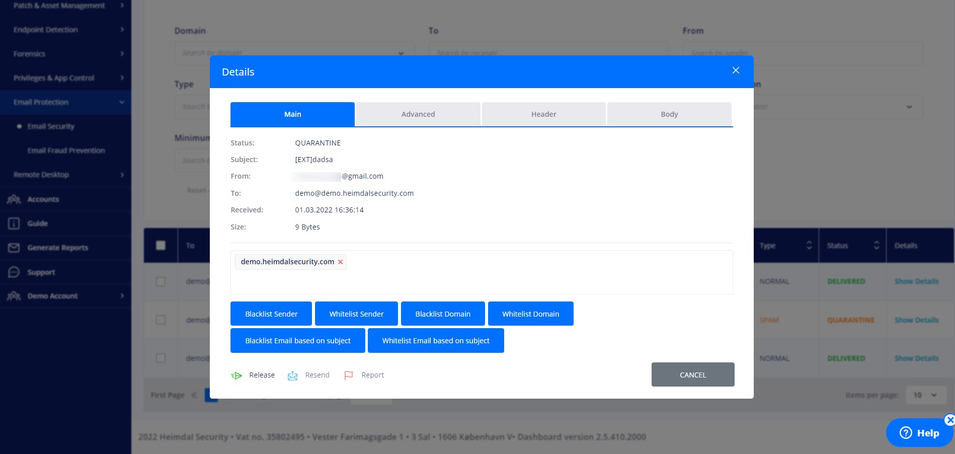 Heimdal Email Security Screenshot 2