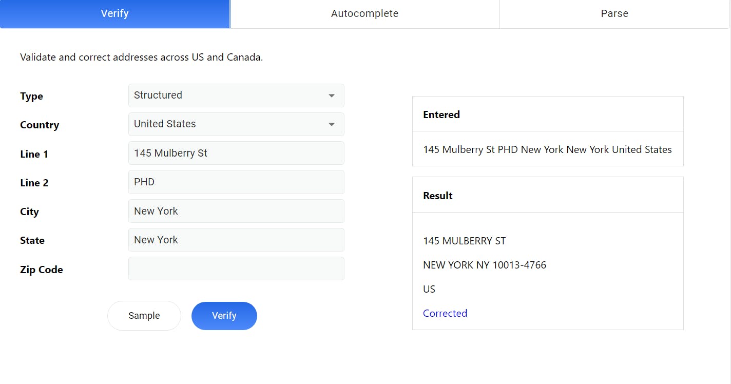PostGrid Address Verification Screenshot 4
