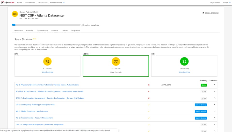 The CyberStrong Platform Screenshot 4