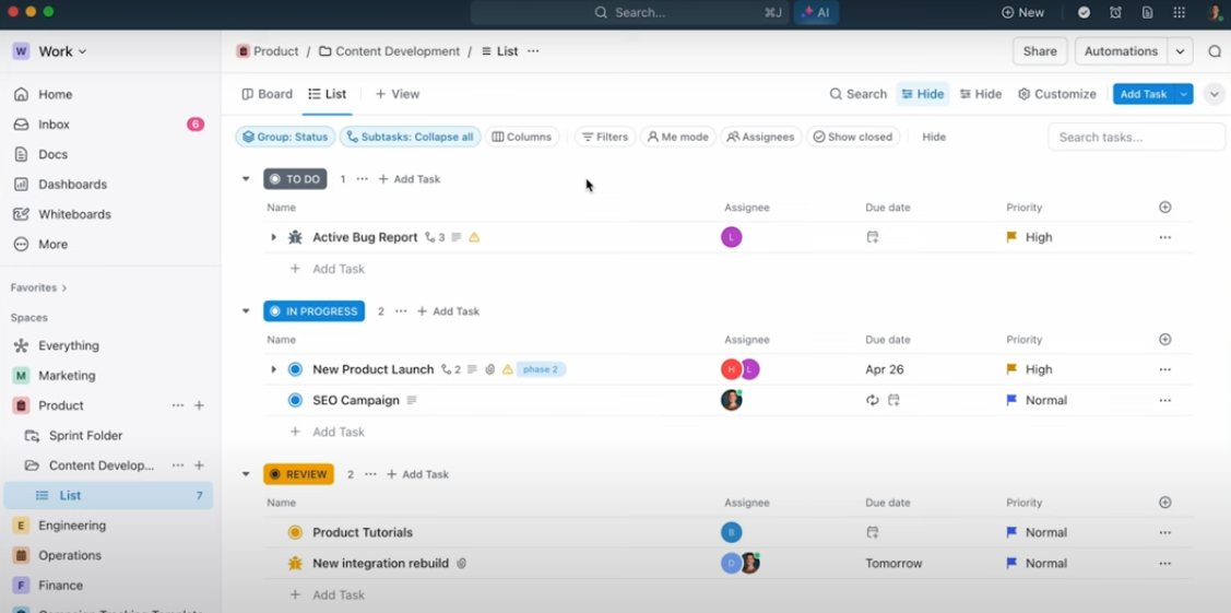 ClickUp Screenshot 3