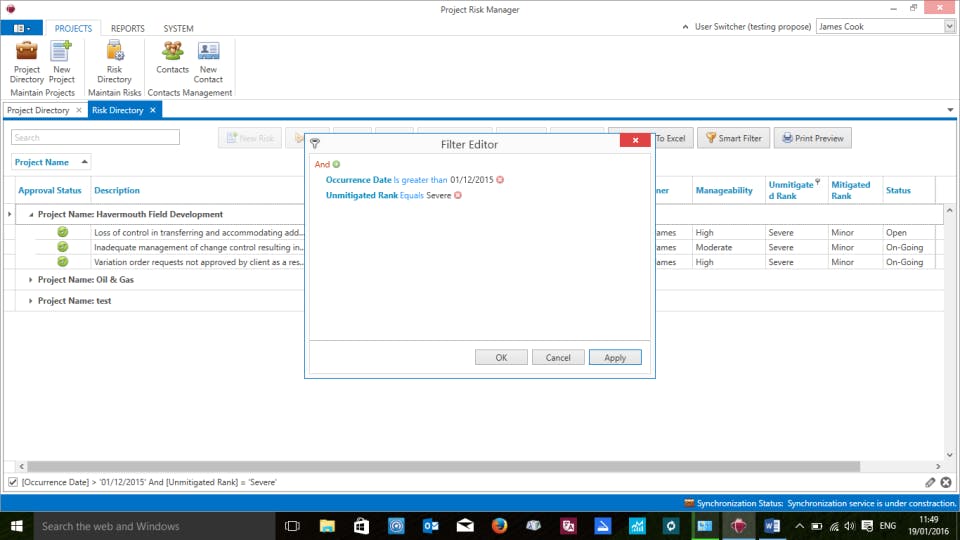 Project Risk Manager Screenshot 1