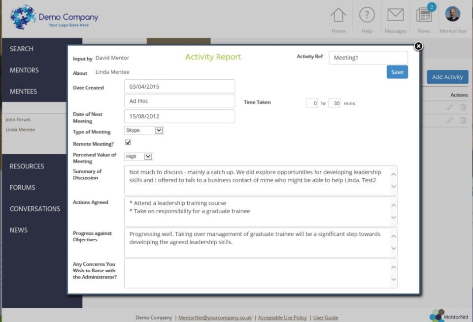 sfG MentorNet Screenshot 3