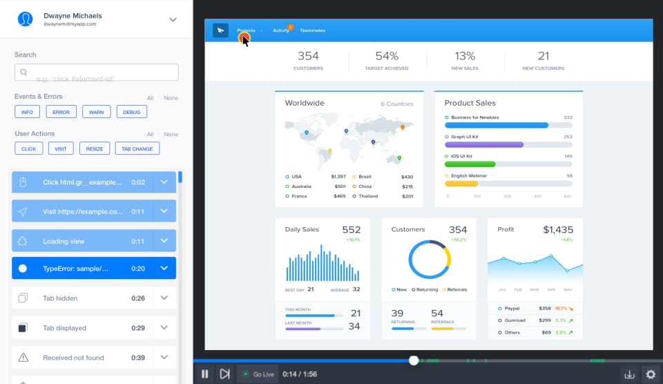 SessionStack Screenshot 2