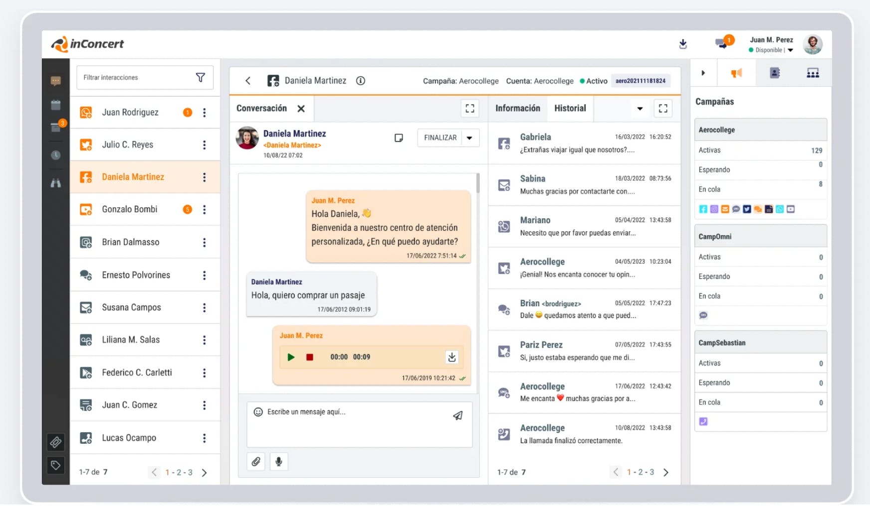 inConcert Omnichannel Contact Center Screenshot 1