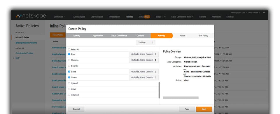 Netskope Active Platform Screenshot 3