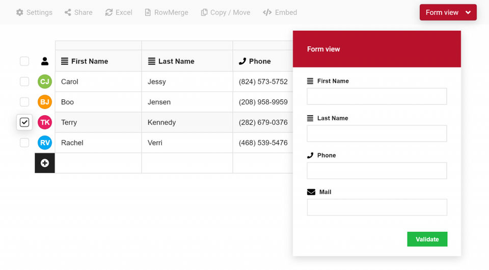 RowShare Screenshot 2