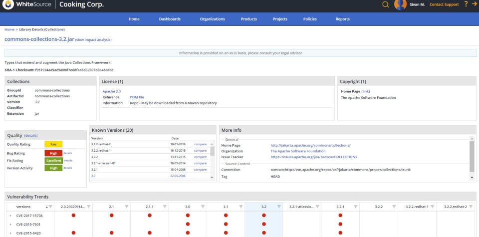 WhiteSource Screenshot 3