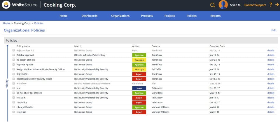 WhiteSource Screenshot 4