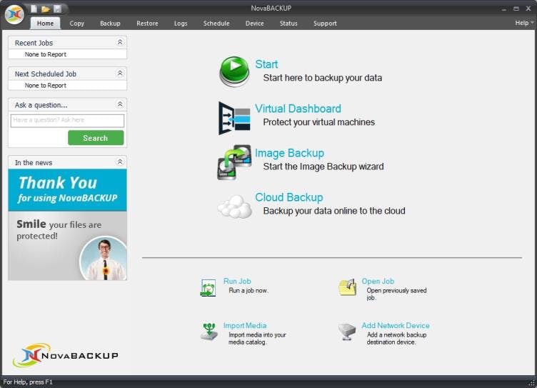NovaBACKUP Server Screenshot 1