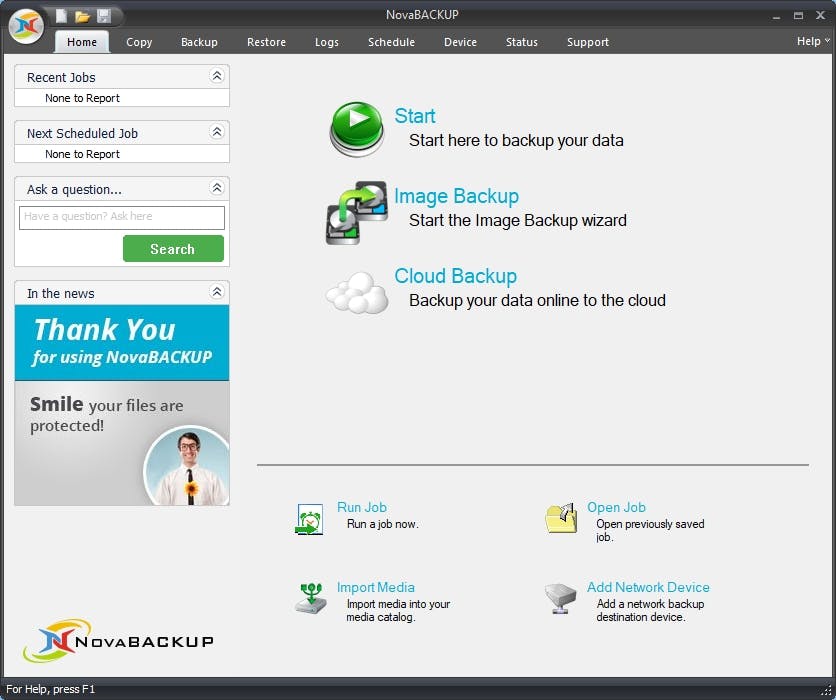 NovaBACKUP Server Screenshot 2