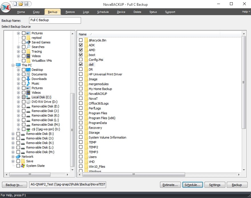 NovaBACKUP Server Screenshot 3