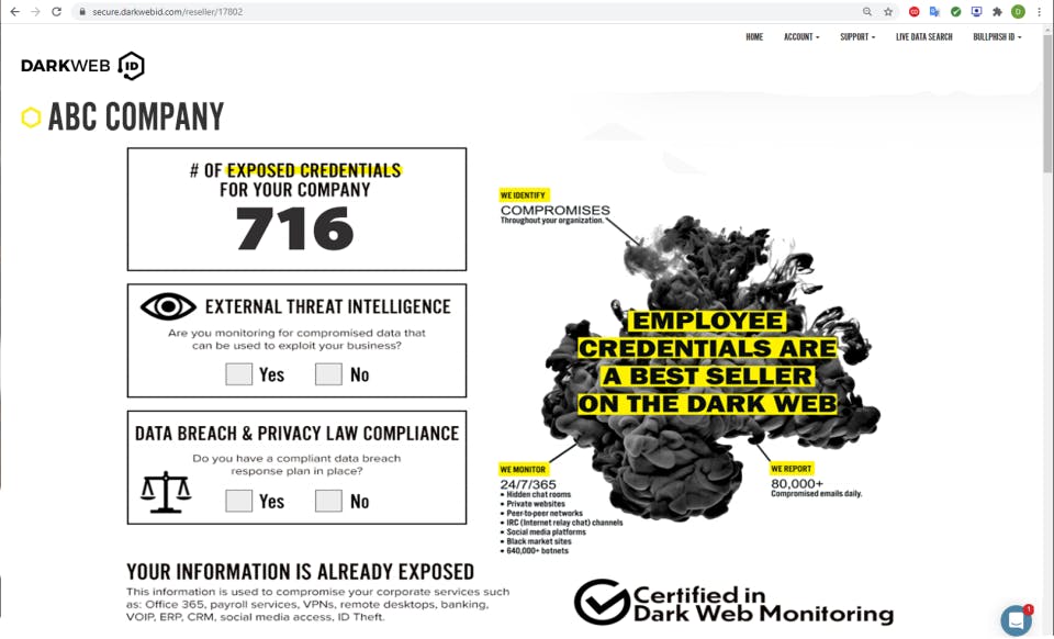 Dark Web ID Screenshot 1