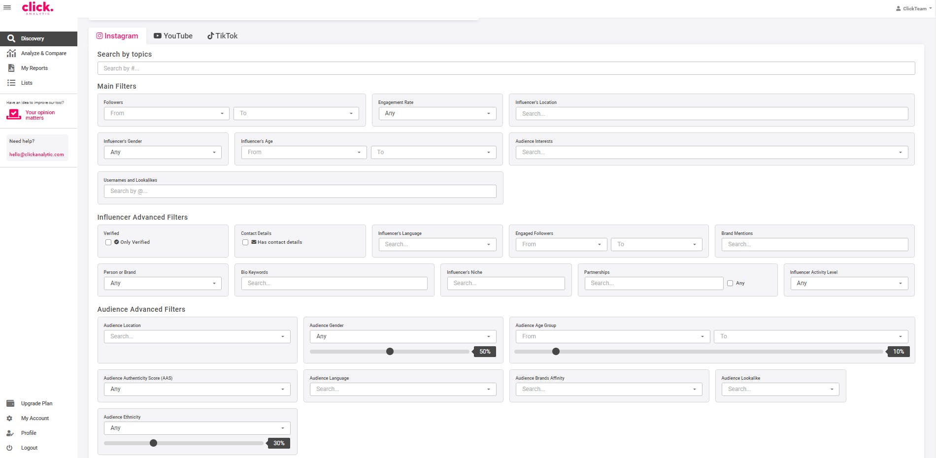 Click Analytic Screenshot 1