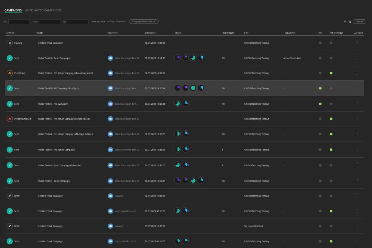 JUNE - Email Marketing Screenshot 1
