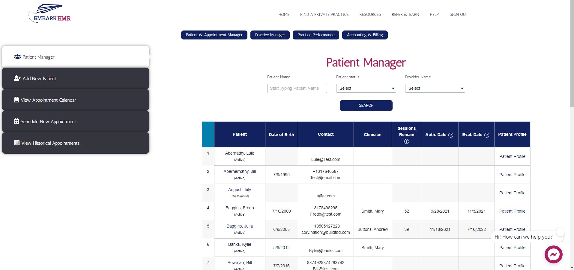 EmbarkEMR Screenshot 2