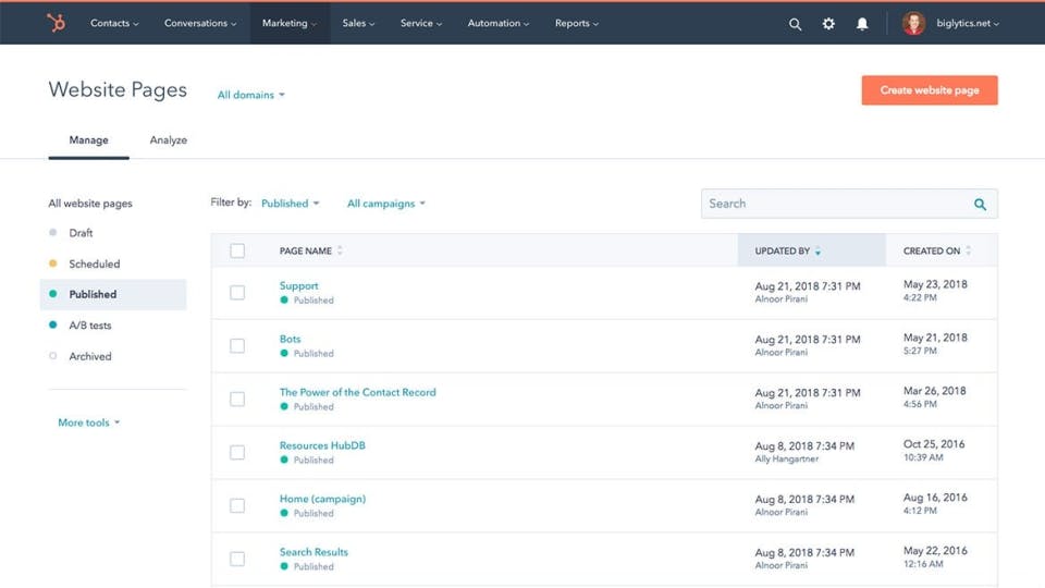 HubSpot CMS Hub Screenshot 2