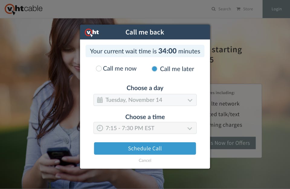 VHT Callback Screenshot 2