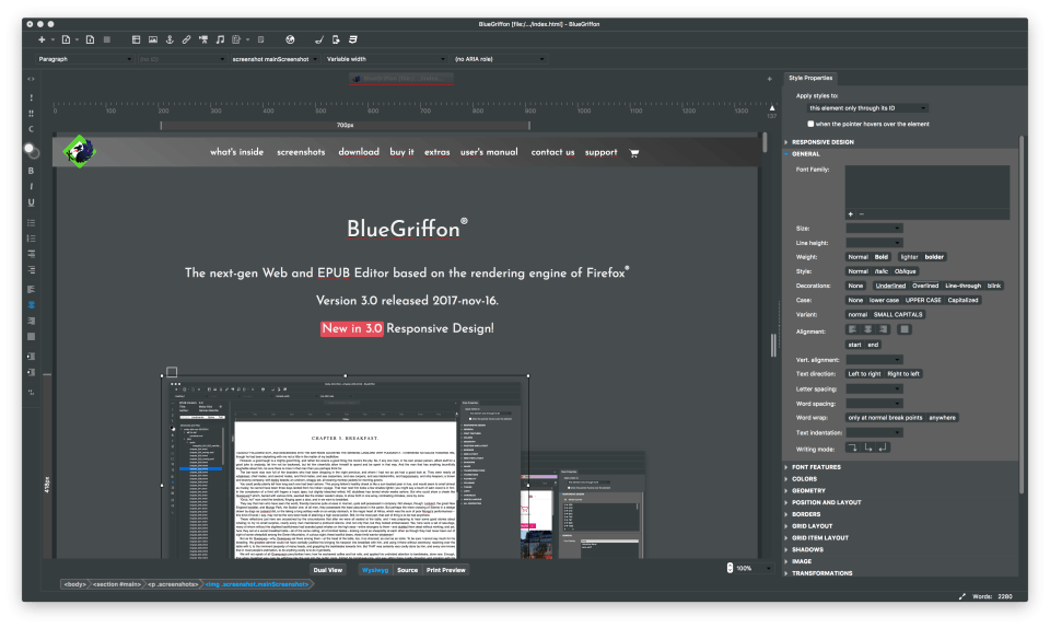 BlueGriffon Screenshot 1