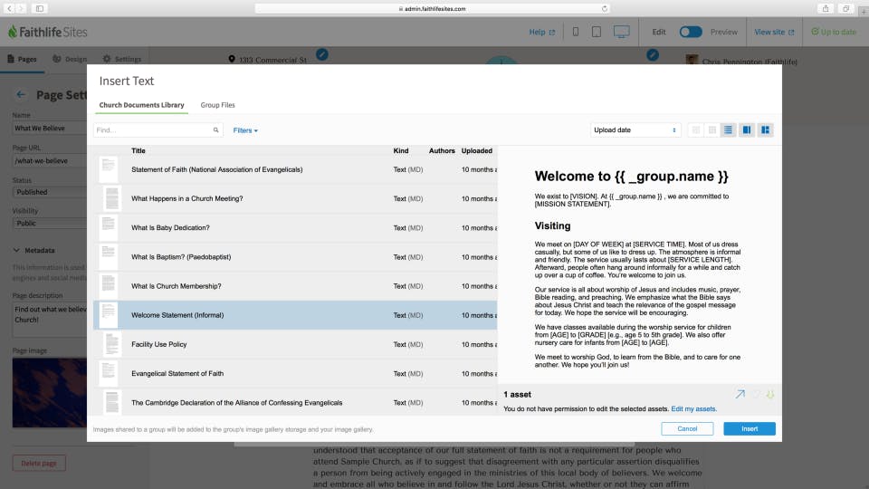 Faithlife Sites Screenshot 2