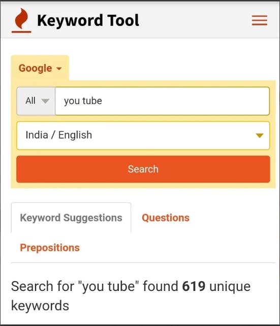 Keyword Tool Screenshot 1