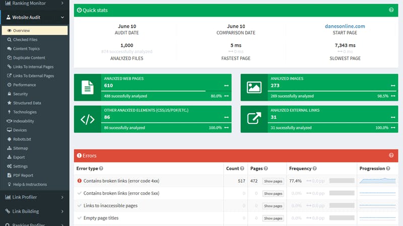 SEOprofiler Screenshot 5
