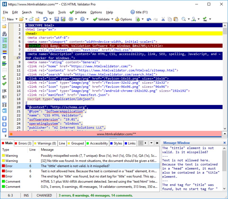 CSS HTML Validator Screenshot 1