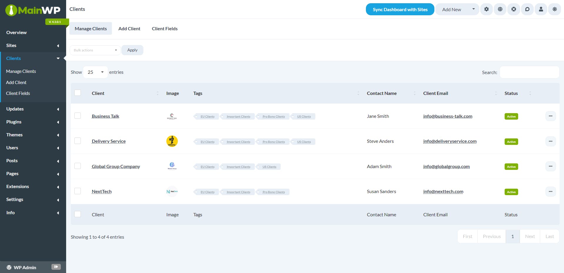 MainWP Screenshot 3