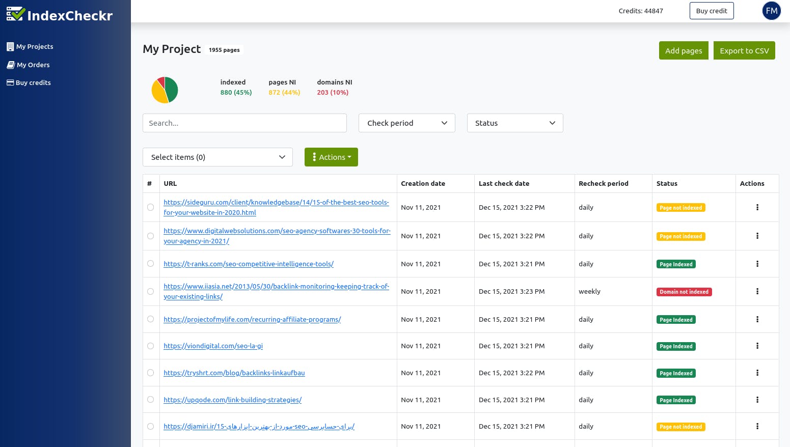 IndexCheckr Screenshot 1
