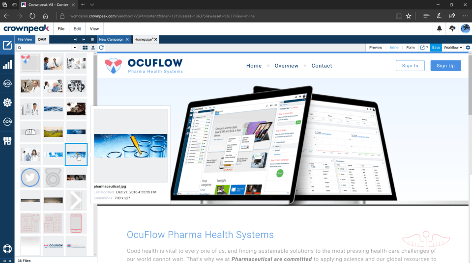 Crownpeak Digital Experience Platform Screenshot 1