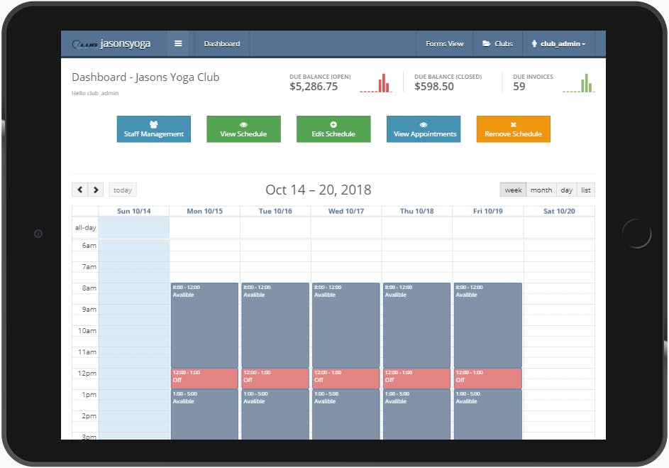 Club Management System Screenshot 1
