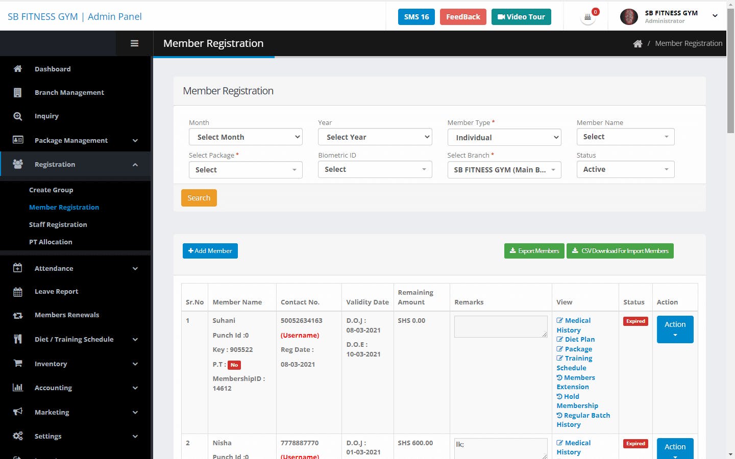 VFitnessClub Screenshot 2