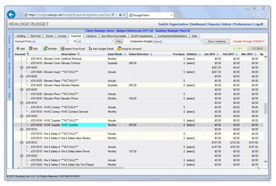 Realogic Budget Screenshot 3