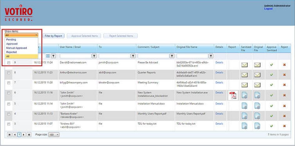 Votiro Secure Email Gateway Screenshot 3