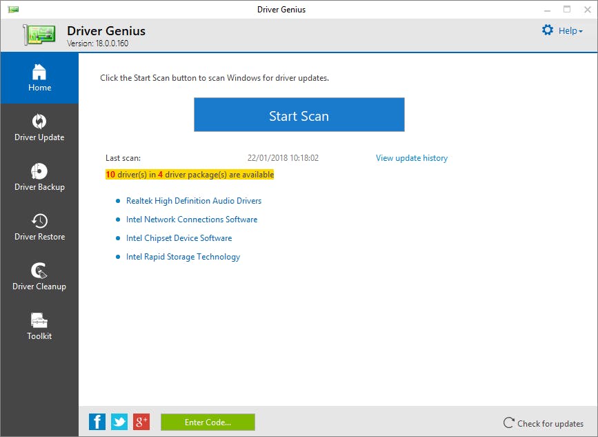 Driver Genius 18 Professional Screenshot 1