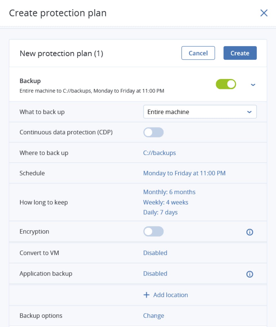 Acronis Cyber Protect Screenshot 1