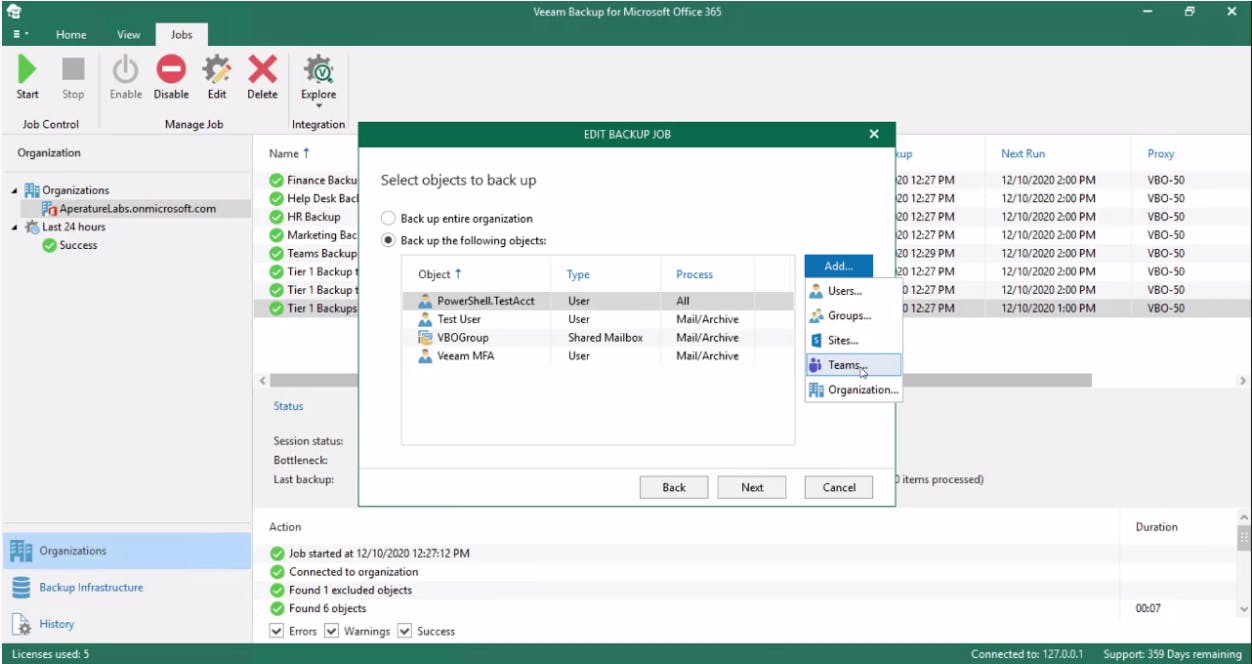 Veeam Backup for Microsoft Office 365 Screenshot 1