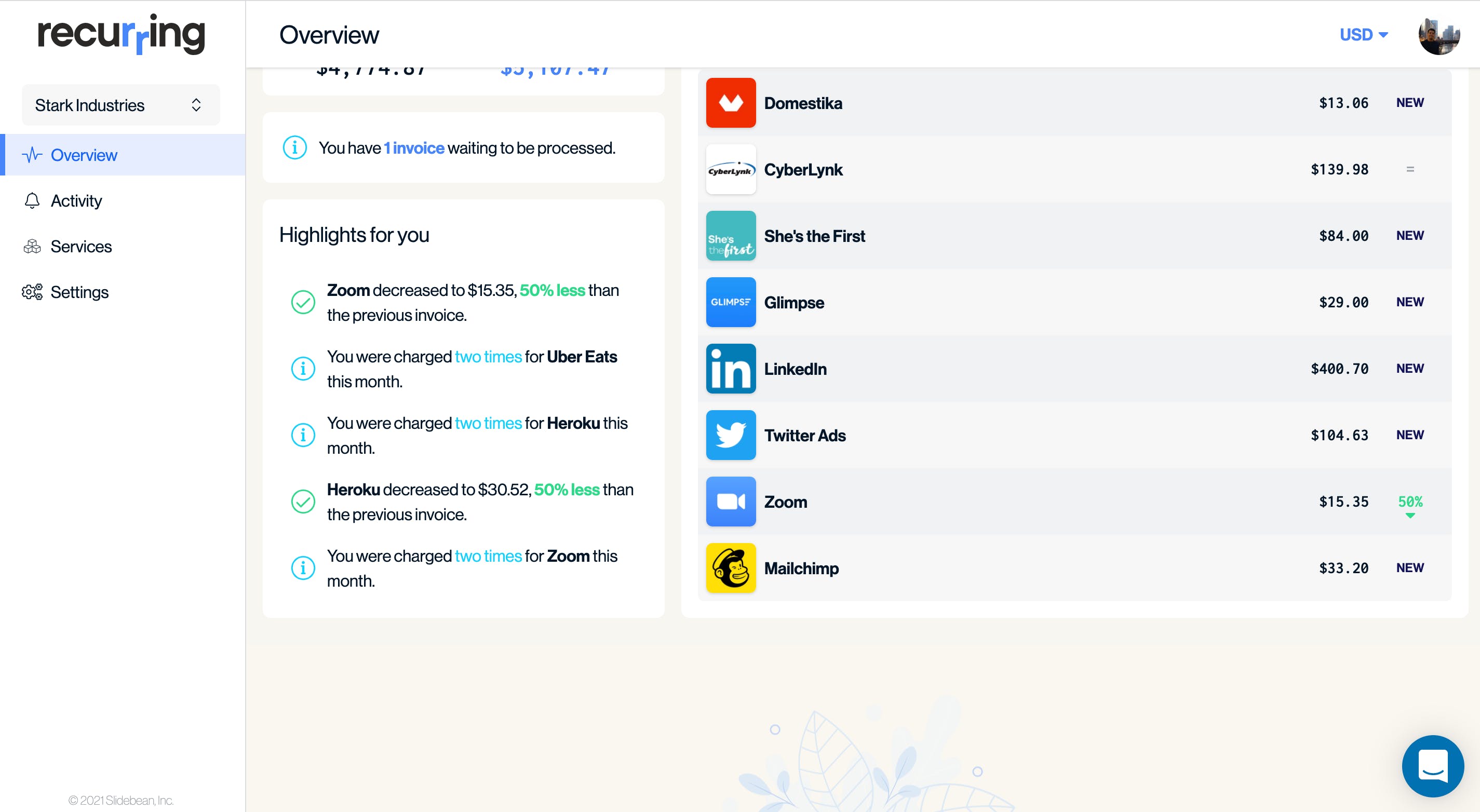 Recurring Screenshot 2