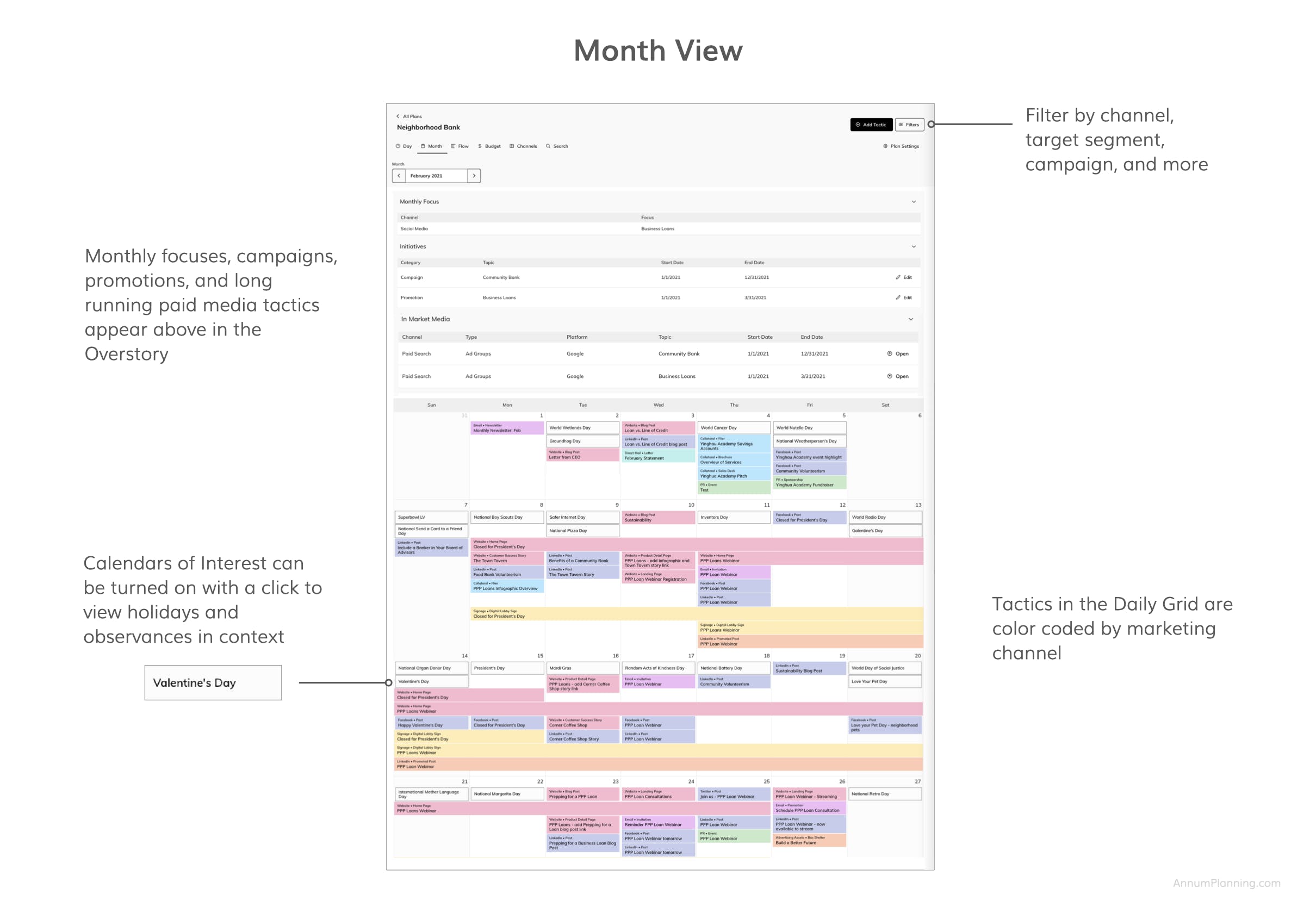 Annum Integrated Marketing Planning Calendar Screenshot 2