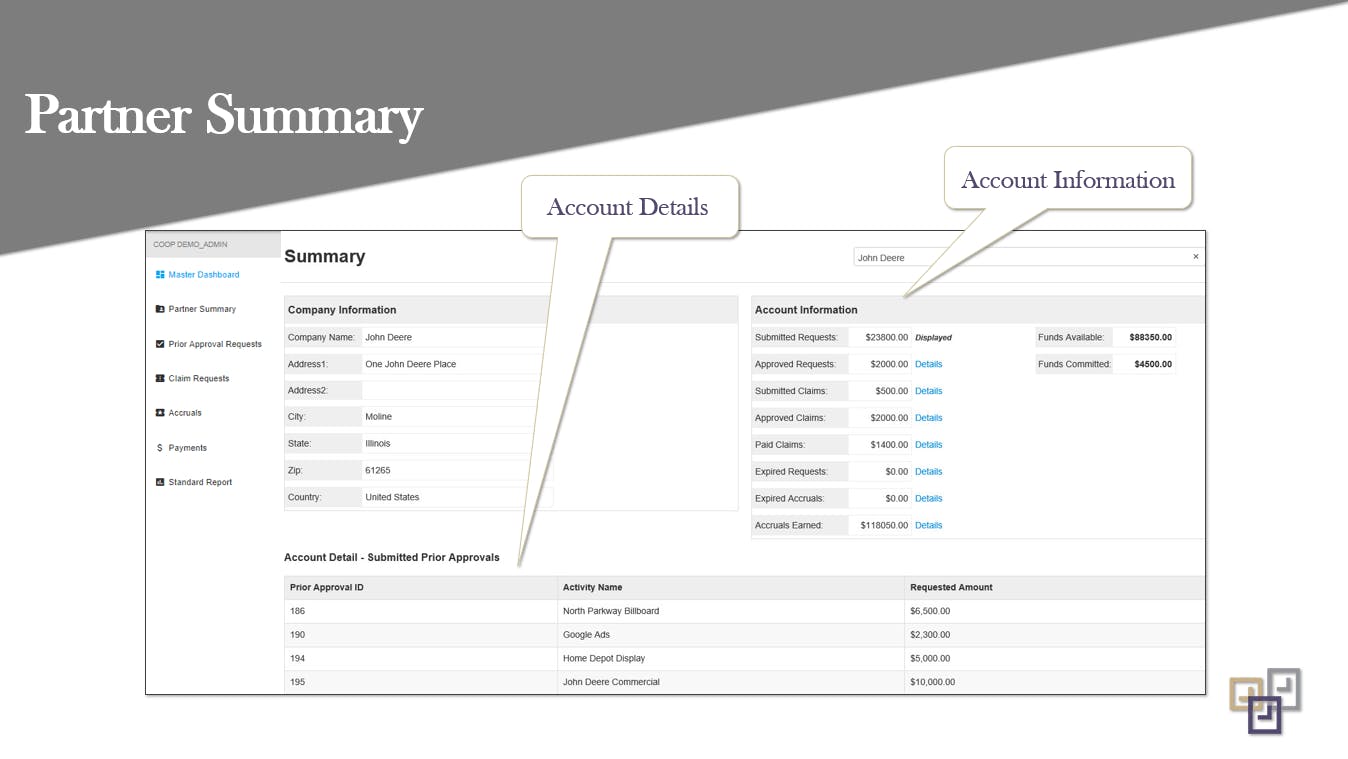 Co-Op MDF Management Screenshot 3