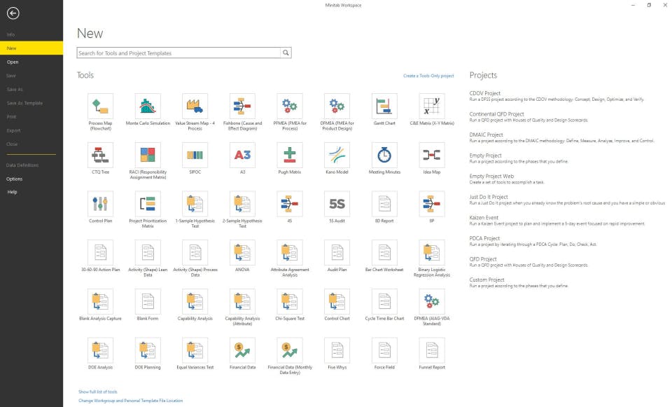 Minitab Workspace Screenshot 5