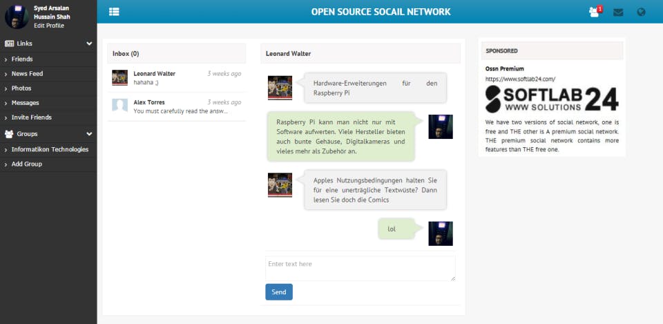 Open Source Social Network Screenshot 4