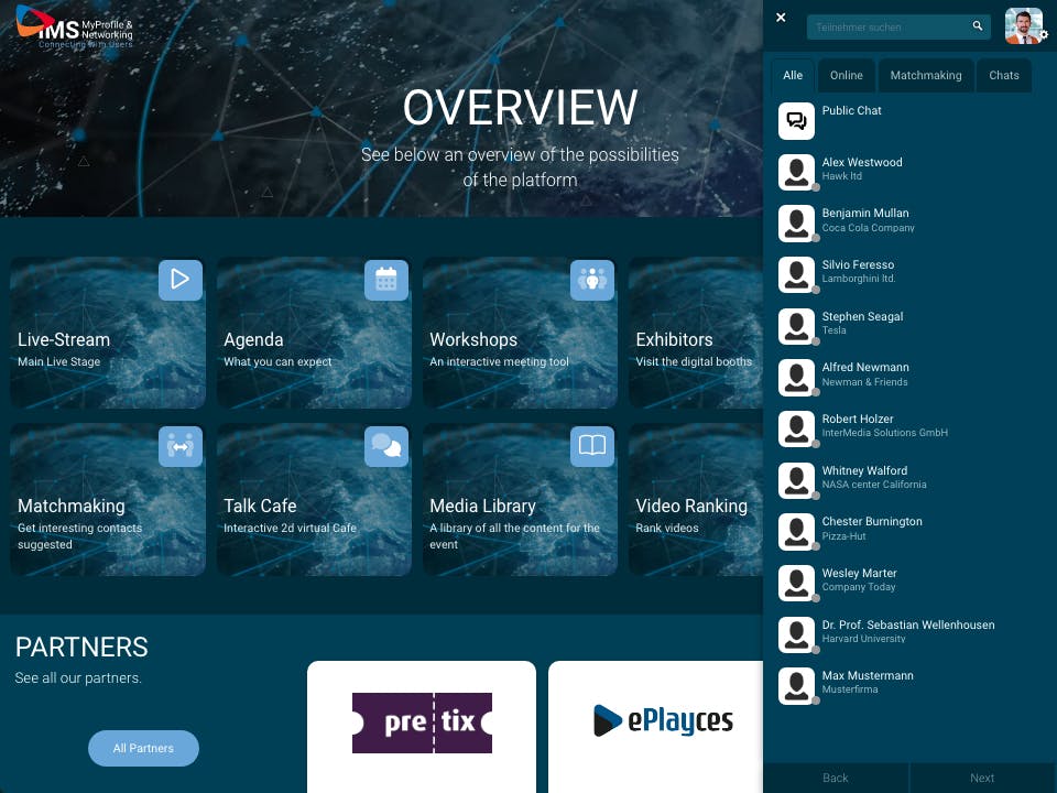 IMS Event & Video Streaming Platform Screenshot 1