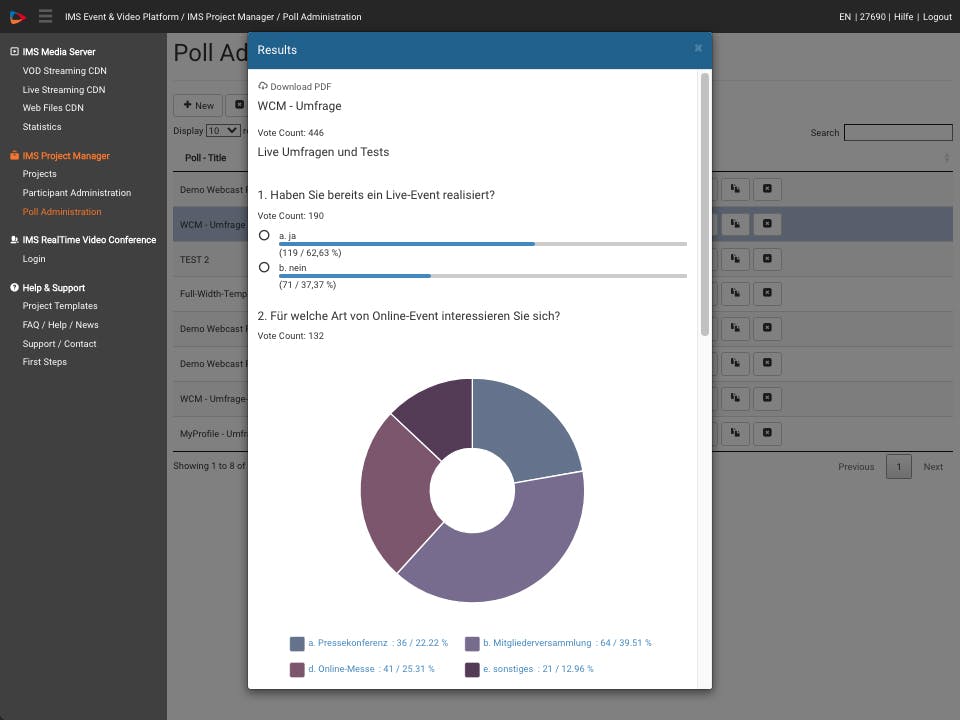 IMS Event & Video Streaming Platform Screenshot 4