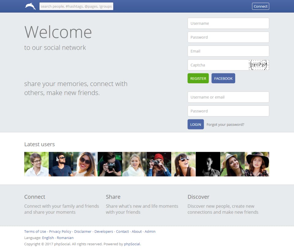 phpSocial Screenshot 2